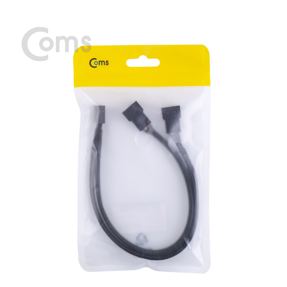 Coms 쿨러 케이블 4P Y형 20cm, 메쉬망사보호관