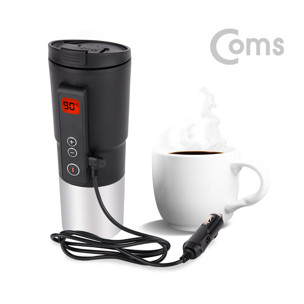 Coms 나비 차량용 히팅 텀블러 멀티커피포트 / 400ml / 20~90도 가열