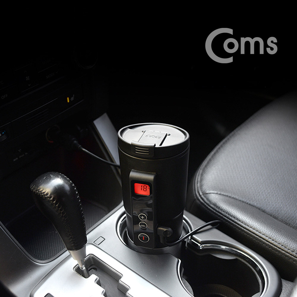 Coms 나비 차량용 히팅 텀블러 멀티커피포트 / 400ml / 20~90도 가열