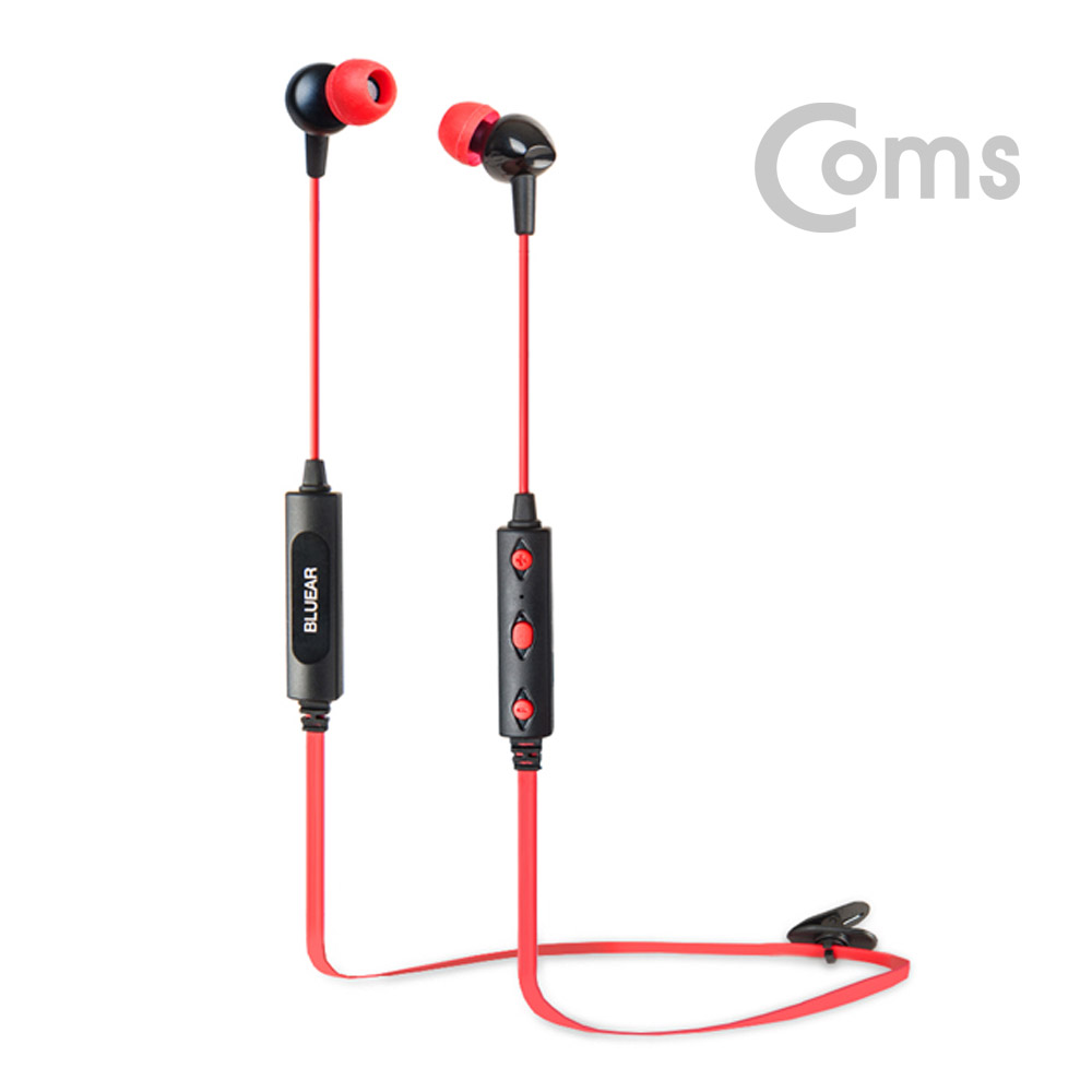 Coms 나비 블루투스 이어폰 / v4.0 / APT-X지원 / 레드색상 / 100mA / 73cm케이블