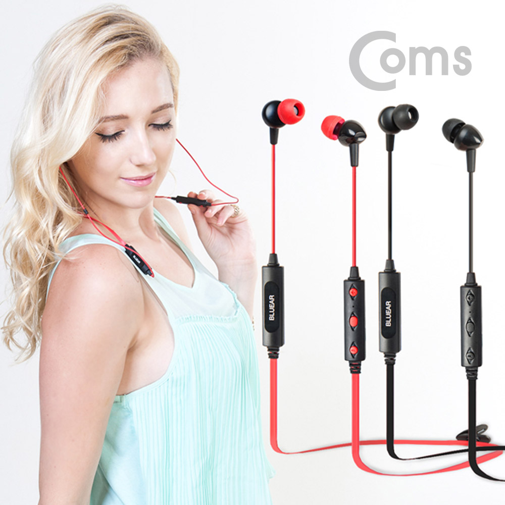 Coms 나비 블루투스 이어폰 / v4.0 / APT-X지원 / 블랙색상 / 100mA / 73cm케이블