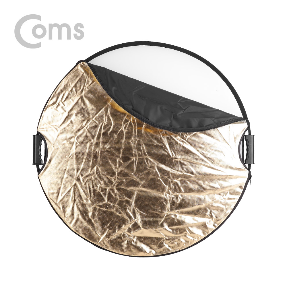 Coms 휴대용 반사판(야외촬영/그립형) 5color 변경, 소 / 실버,화이트,디퓨저,블랙,골드