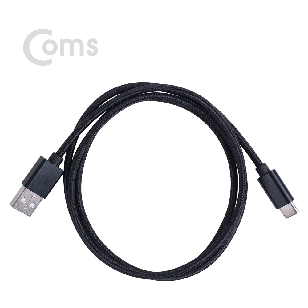 Coms  USB 3.1 Type C 케이블(고속충전/3A) 1M, Black / USB 2.0