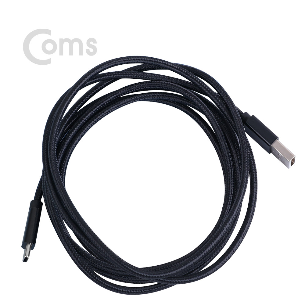 Coms USB 3.1 Type C 케이블(고속충전/3A) 2M, Black / USB 2.0