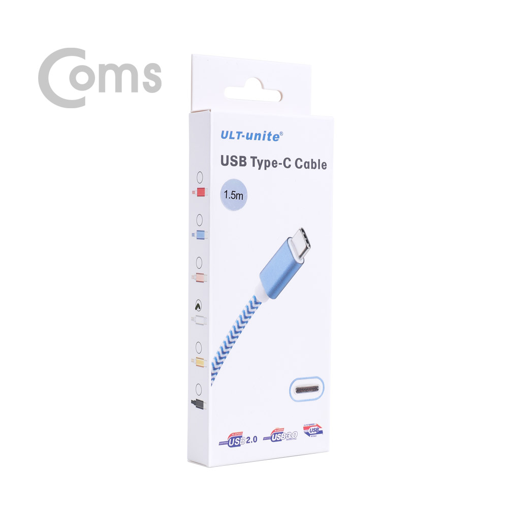 Coms USB 3.1 Type C 케이블(고속충전/3A) 1.5M, White / USB 3.0