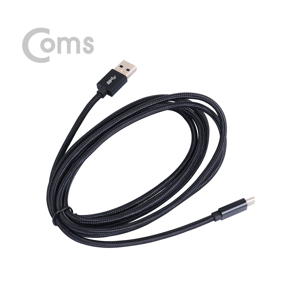 Coms USB 3.1 Type C 케이블(고속충전/3A) 2M, Black / USB 3.0