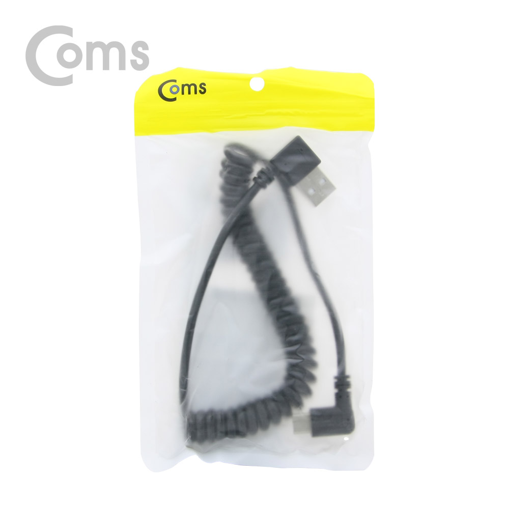 Coms USB 3.1 케이블(Type C), 스프링 타입 50~ 70CM, USB2.0 A(M) 좌향꺾임/Type C(M) 꺾임(꺽임)