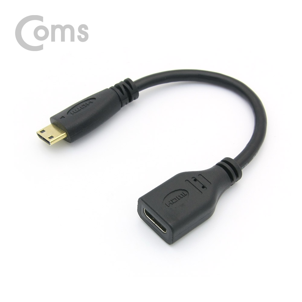 Coms Mini HDMI 연장 젠더 (M/F) 일체형 15cm