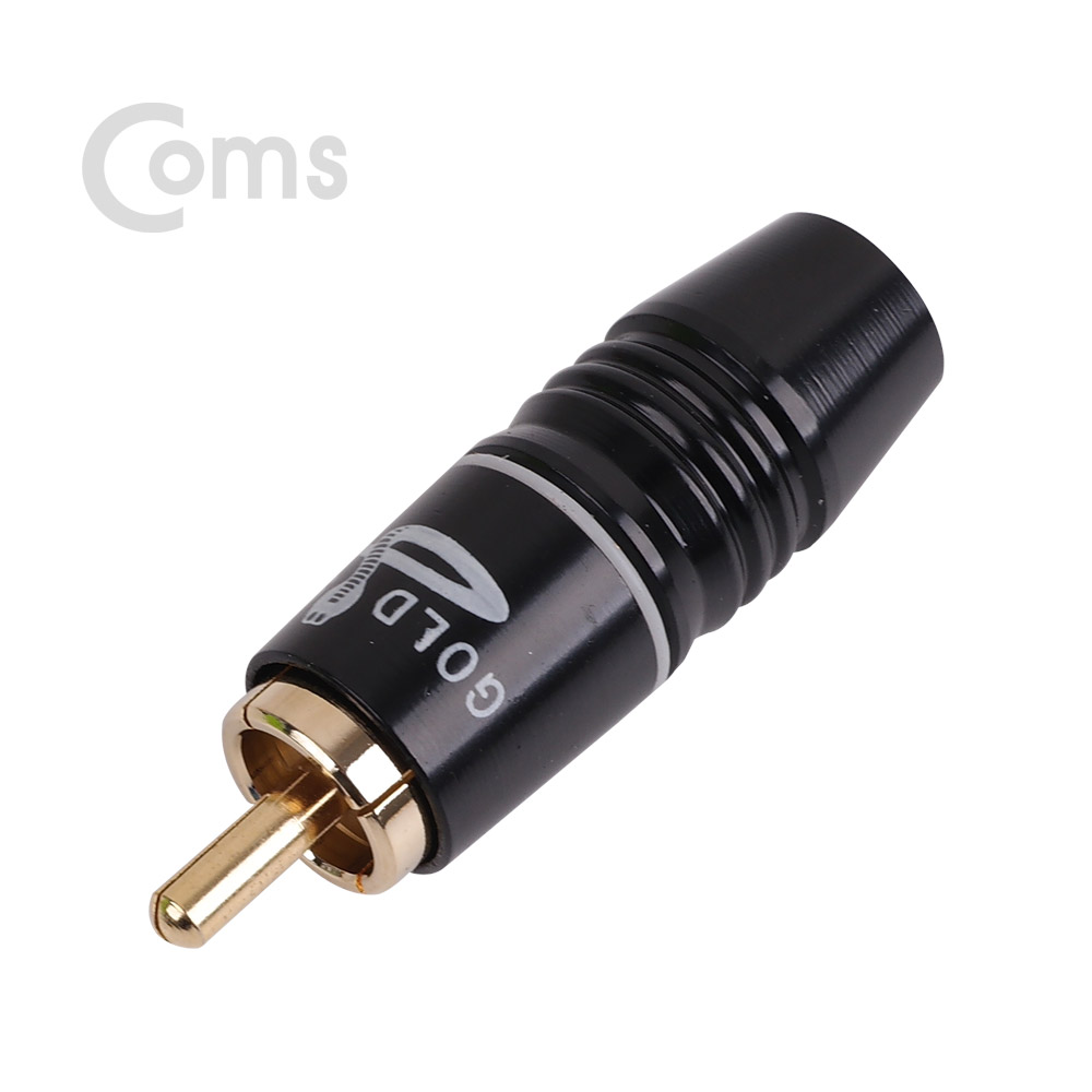Coms 컨넥터 / 커넥터-RCA 수/메탈/골드, Black