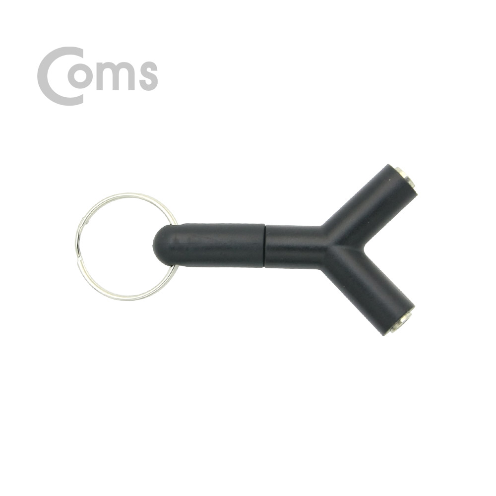 Coms 이어폰 2분배 젠더 (ST 3극 M / ST F x 2, Y형) Black