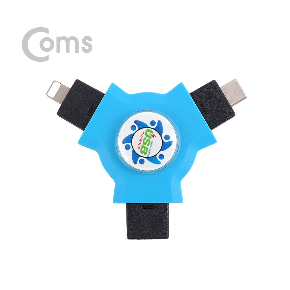 Coms Type C (USB 3.1) 젠더 (2 IN 1), 피젯스피너형 - IOS 8핀 (8Pin) / Micro 5P
