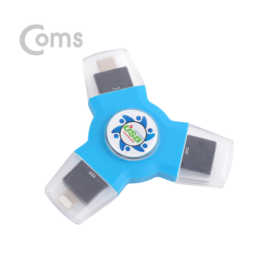 Coms Type C (USB 3.1) 젠더 (2 IN 1), 피젯스피너형 - IOS 8핀 (8Pin) / Micro 5P