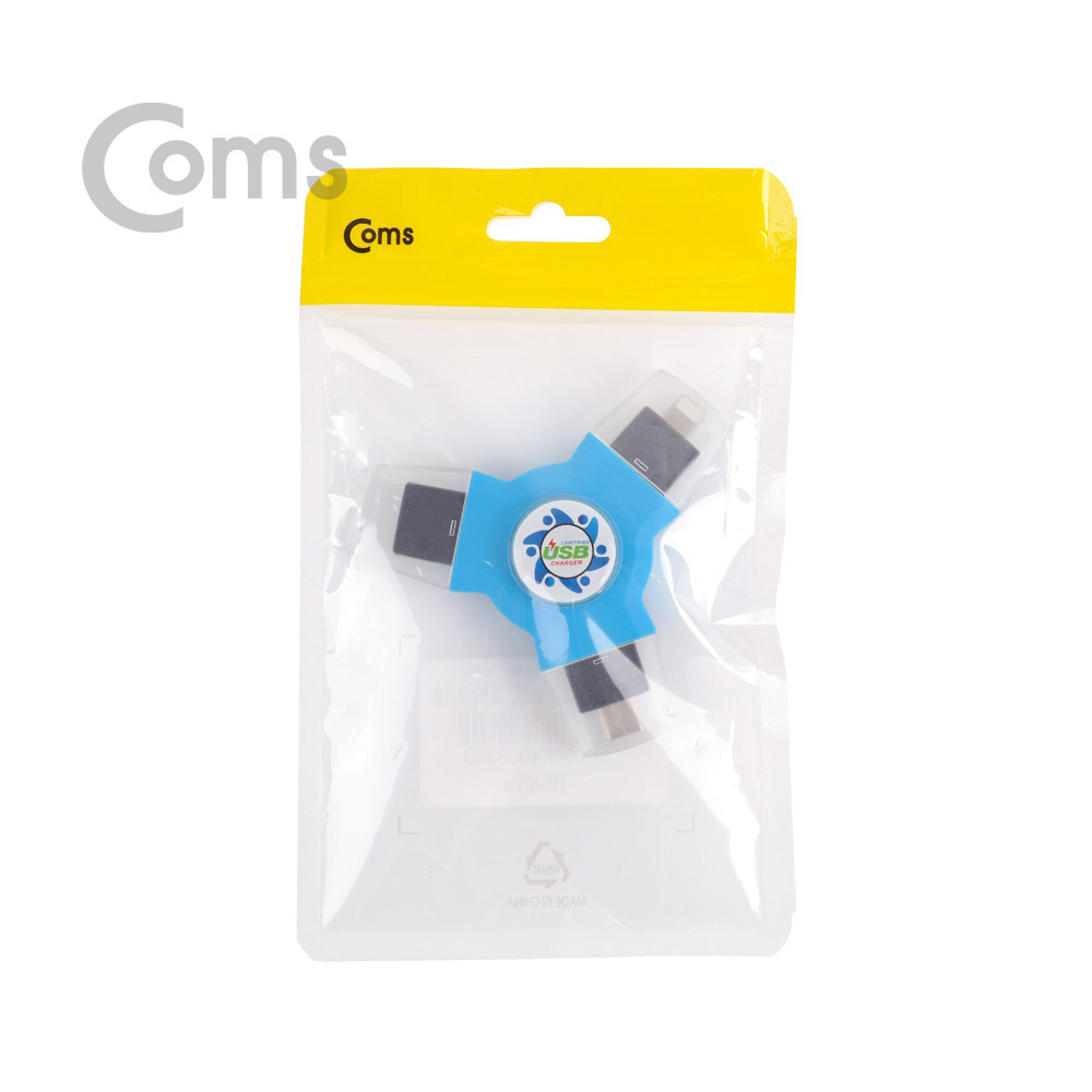 Coms Type C (USB 3.1) 젠더 (2 IN 1), 피젯스피너형 - IOS 8핀 (8Pin) / Micro 5P