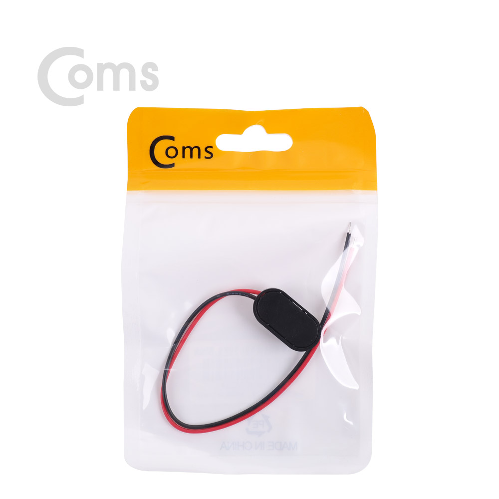 Coms DC 전원 케이블(제작용), 2선연결 Black - 9V 건전지 변환