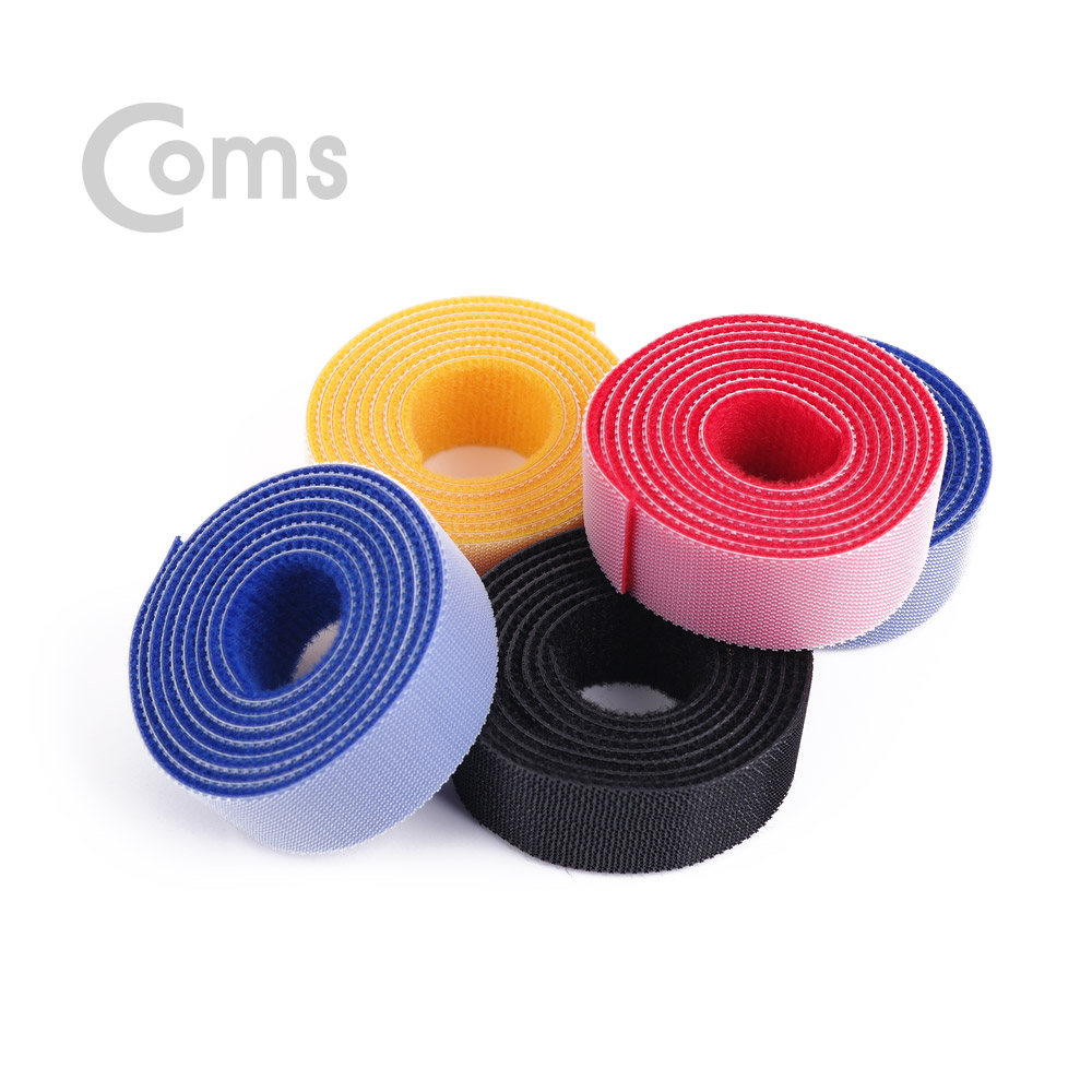 Coms 벨크로 타이(5pcs) 4color 1M/케이블타이