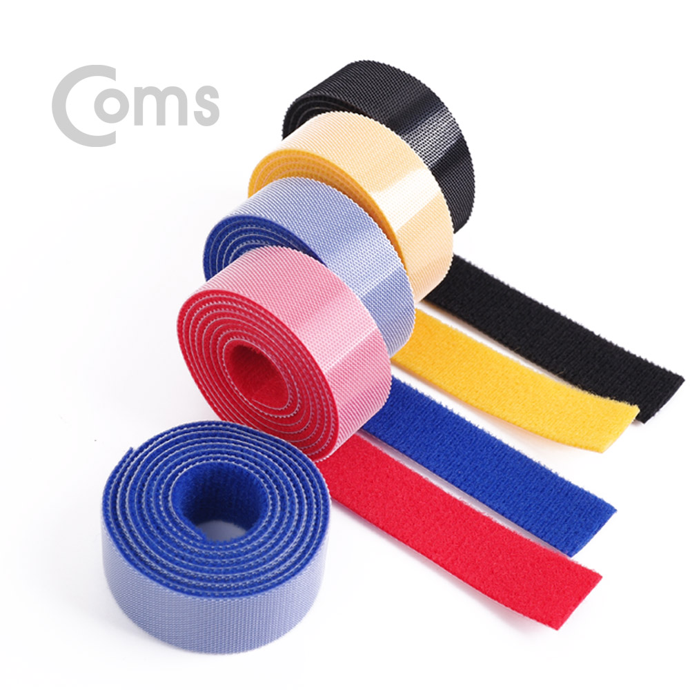 Coms 벨크로 타이(5pcs) 4color 1M/케이블타이