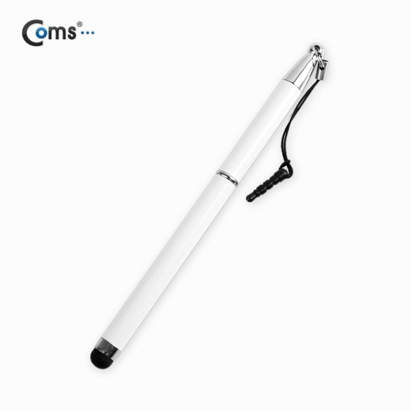 Coms 터치펜 정전식(이어마개/고급형) White