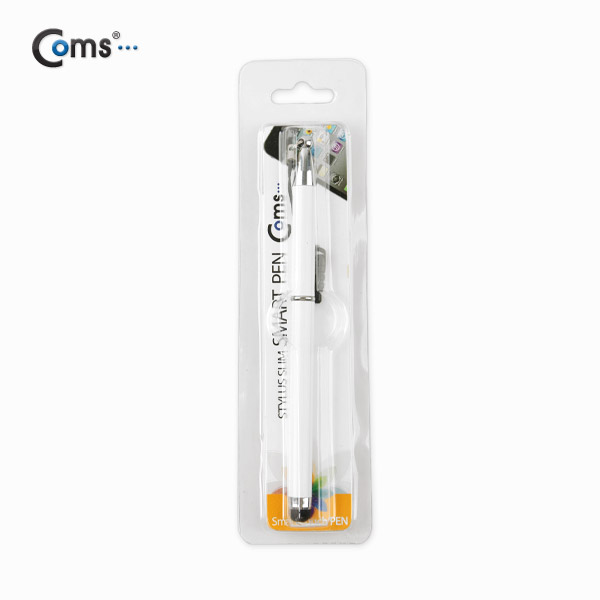 Coms 터치펜 정전식(이어마개/고급형) White