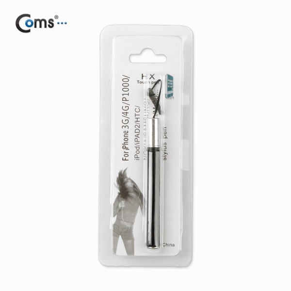 Coms 터치펜 정전식(이어마개 캡형) Black