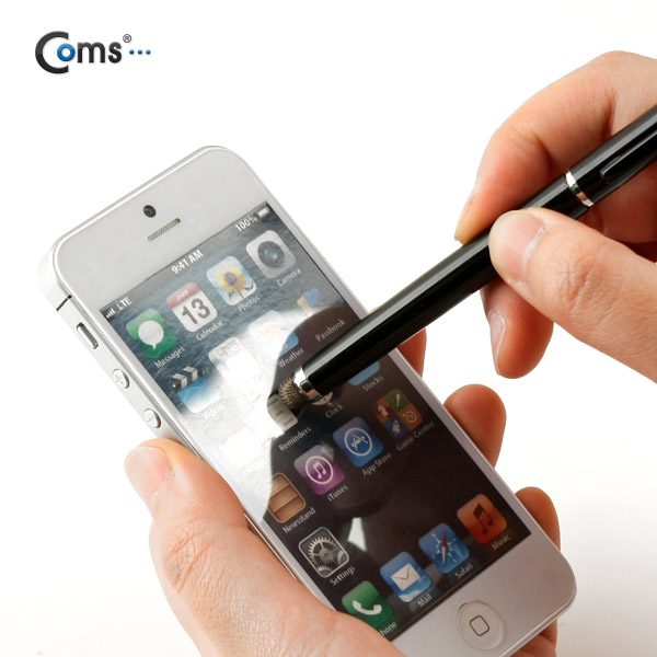 Coms 터치펜 정전식(Fiber/볼펜형) Black