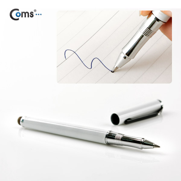 Coms 터치펜 정전식(Fiber/볼펜형) White