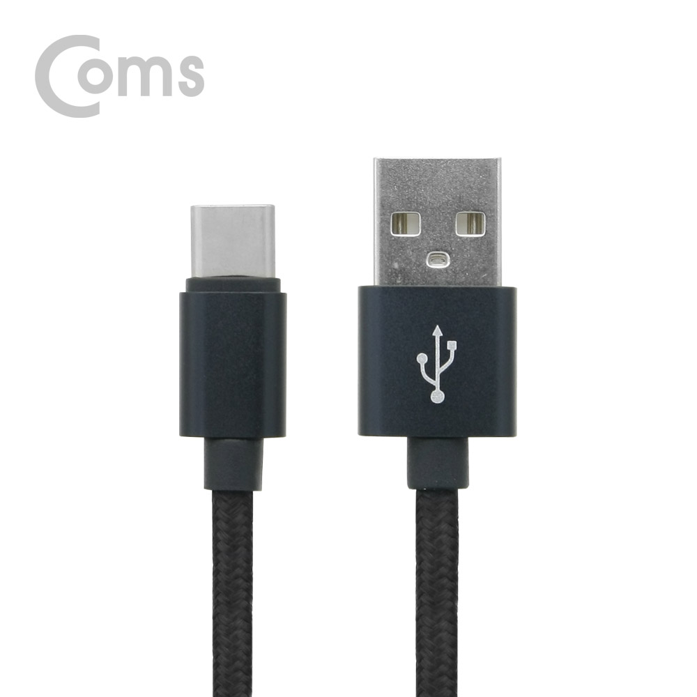 Coms USB 3.1 케이블 (Type C / 고속충전 및 데이터 전송 / 3.1A) Black