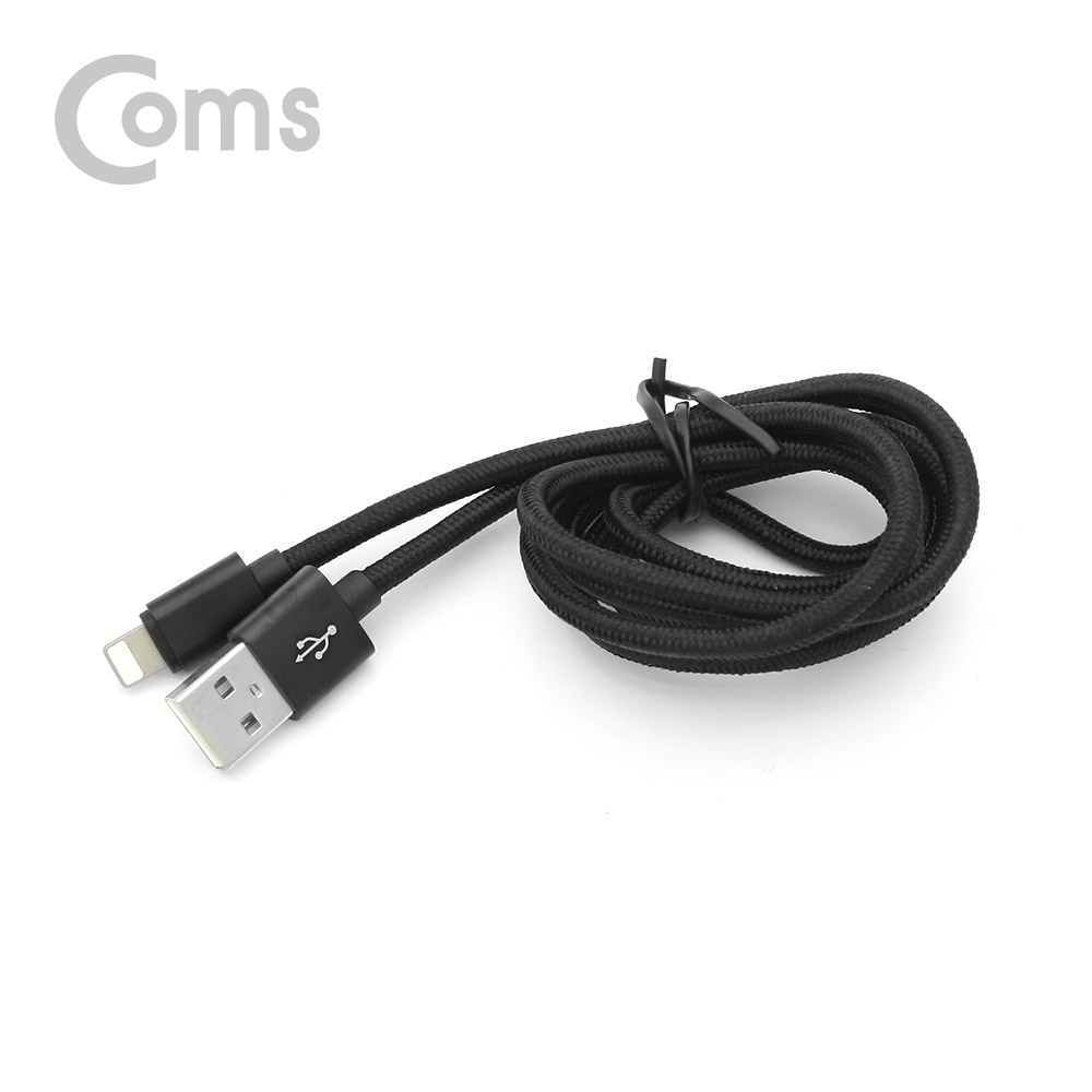 Coms IOS 8핀(8Pin) 케이블 (고속충전 및 데이터 전송 / 3.1A) Black