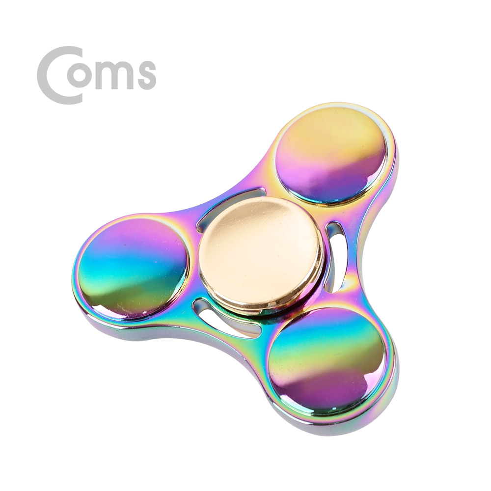 Coms 고급 메탈 피젯스피너, 삼각날(Triple) 레인보우/ 키덜트 장난감/ 스트레스 해소 아이템