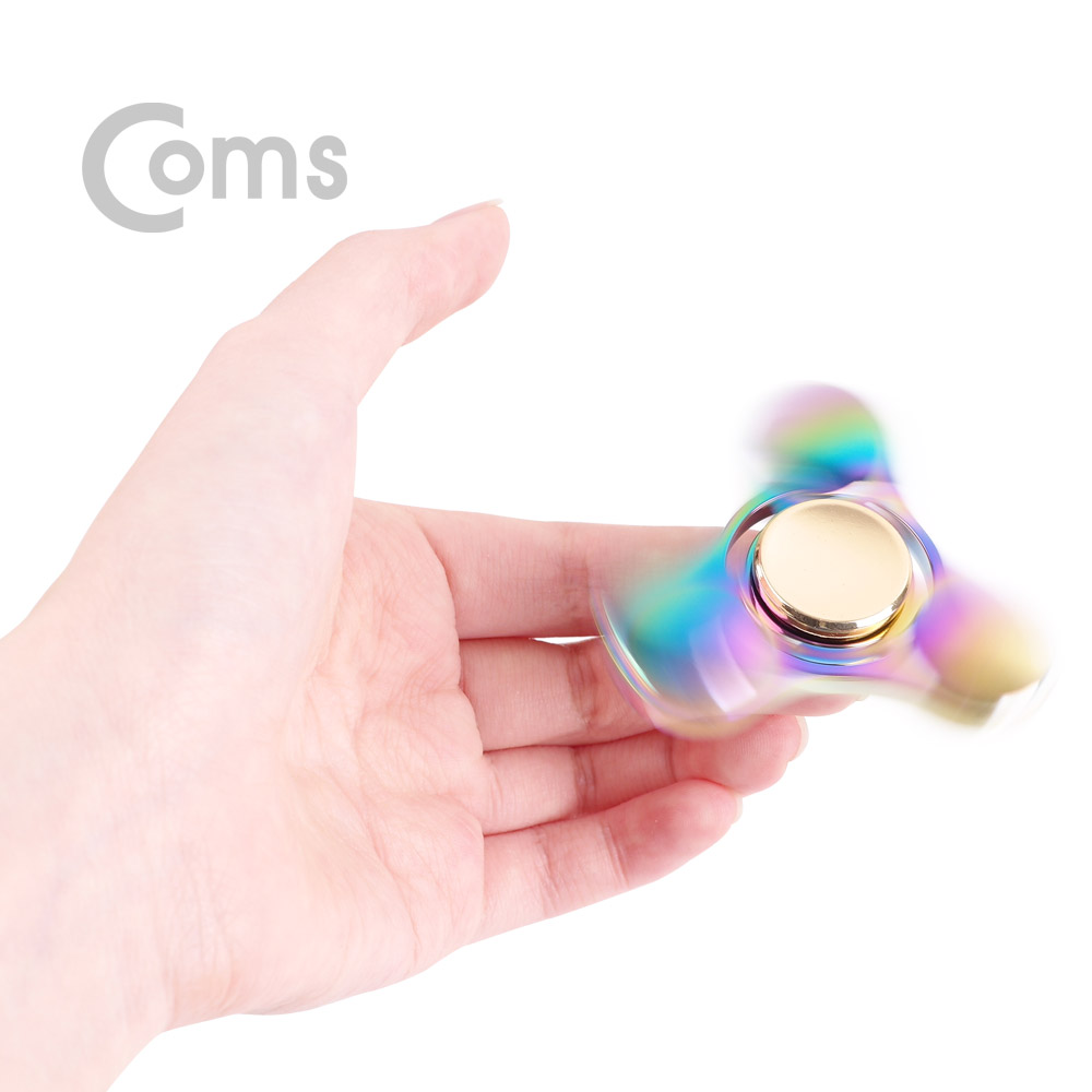 Coms 고급 메탈 피젯스피너, 삼각날(Triple) 레인보우/ 키덜트 장난감/ 스트레스 해소 아이템