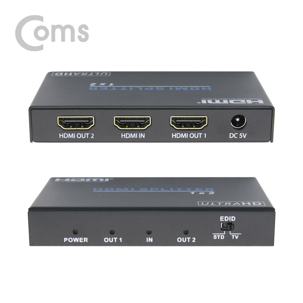 Coms HDMI 분배기(1:2) 2.0 지원 4K2K (60Hz), 18G