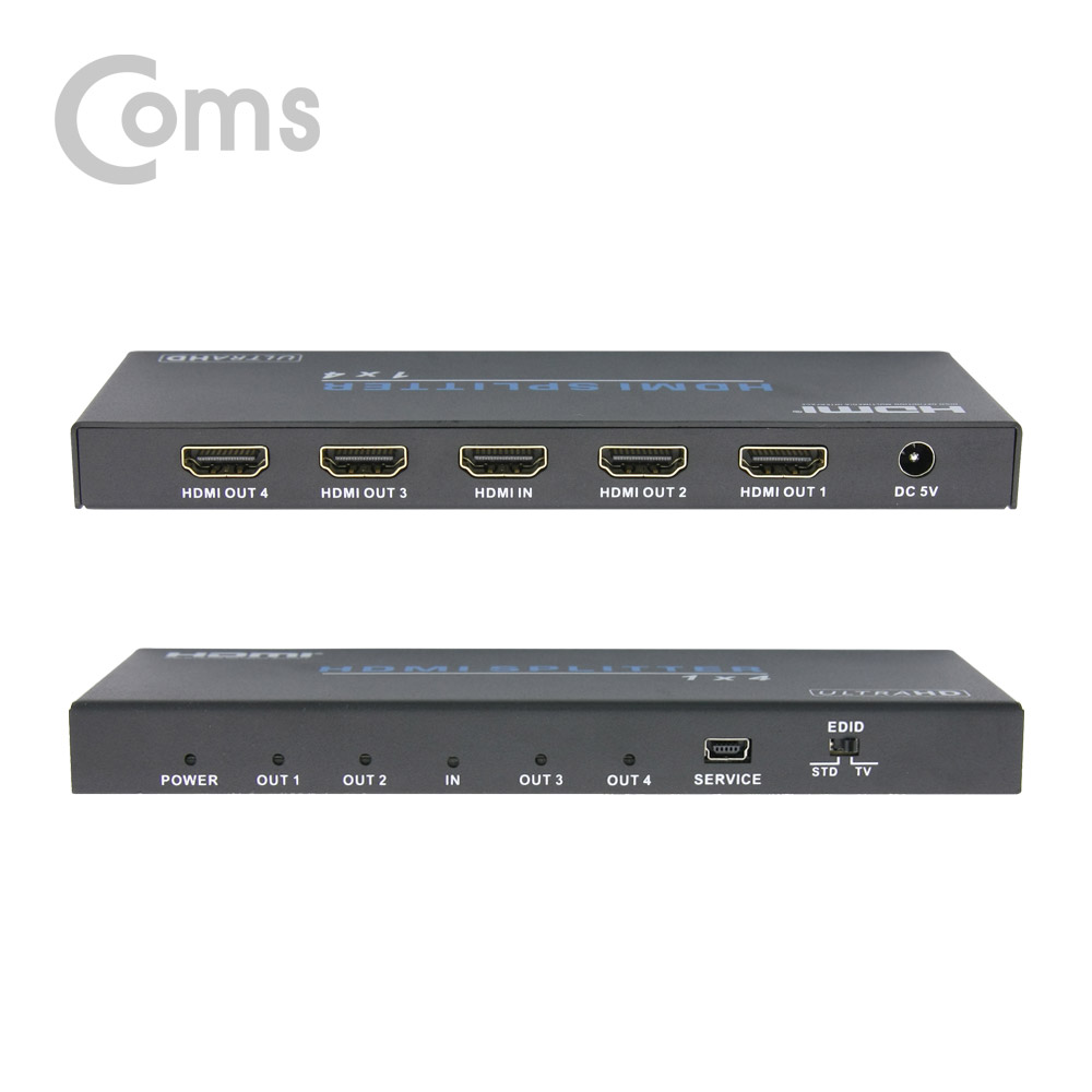 Coms HDMI 분배기(1:4) 2.0 지원 4K2K (60Hz), 18G