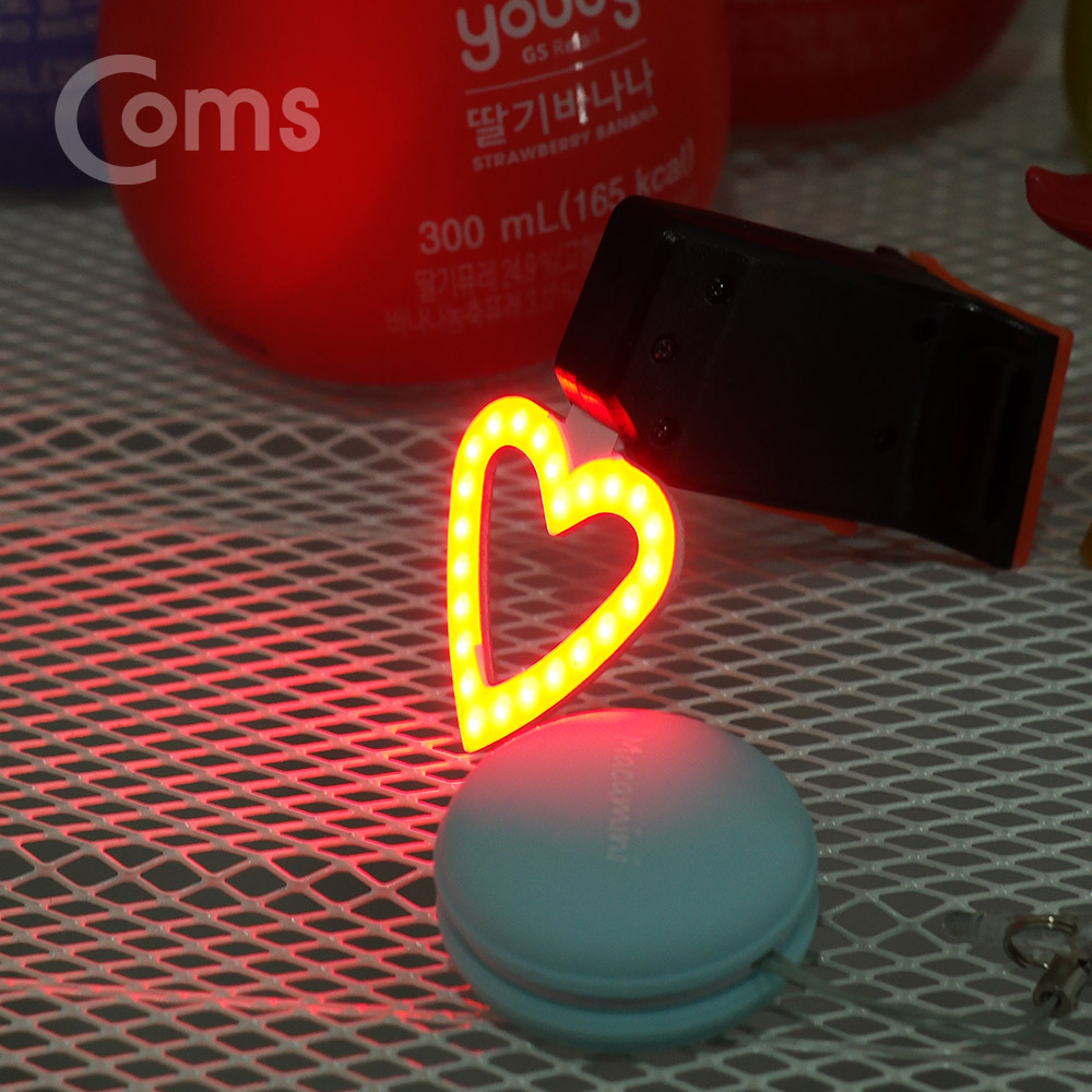 Coms 자전거 LED 안전점멸기 / 하트 LED / USB 충전