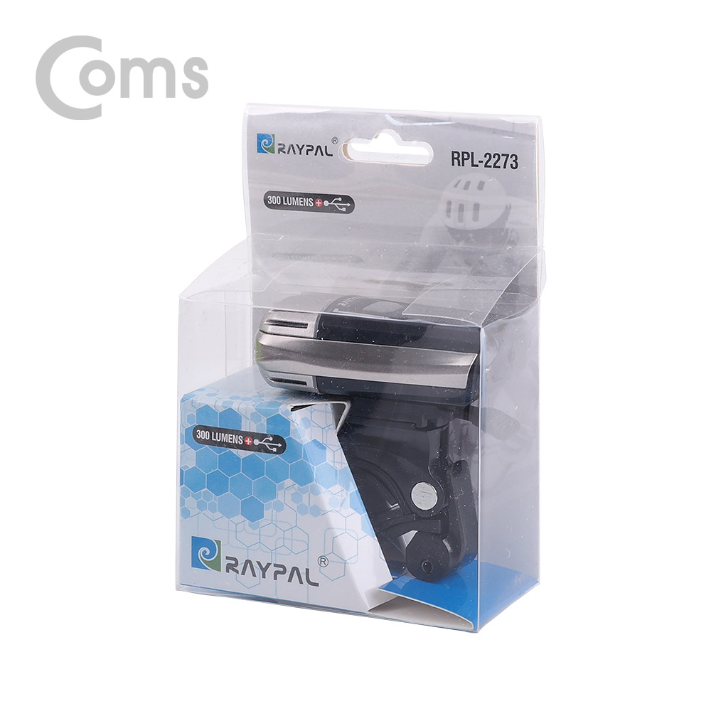 Coms 자전거 LED 안전 점멸기 / USB 충전 / White LED