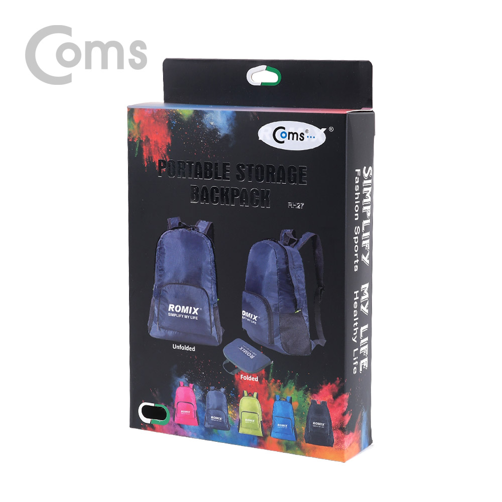 Coms 휴대용 백팩 / 접이식 휴대용 / 생활방수 기능 / Blue
