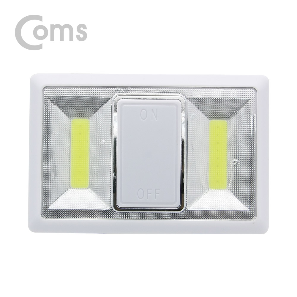 Coms LED 스위치 벽면등(Switch Light) 사각 / 8 LEDx2/듀얼 / 3 x AAA