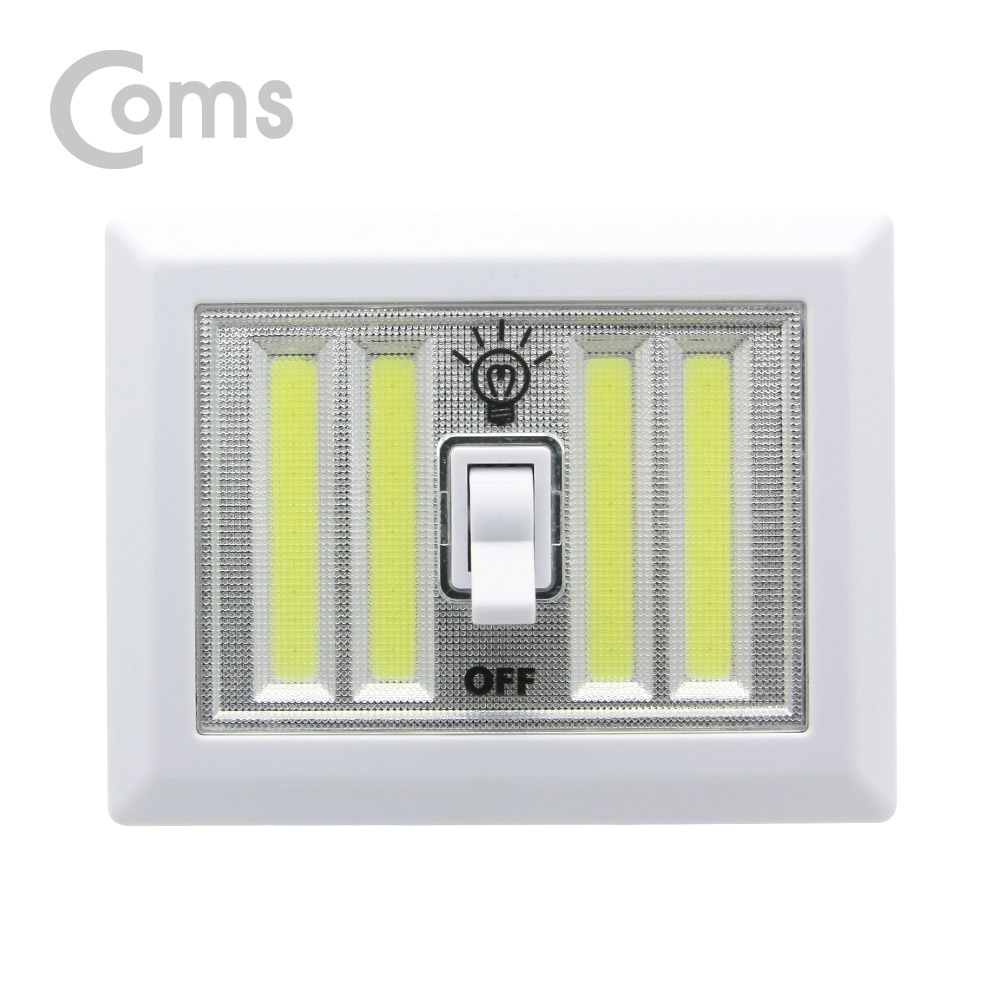 Coms LED 스위치 벽면등(Switch Light) 사각 10 LED/4라인 / 4 x AA