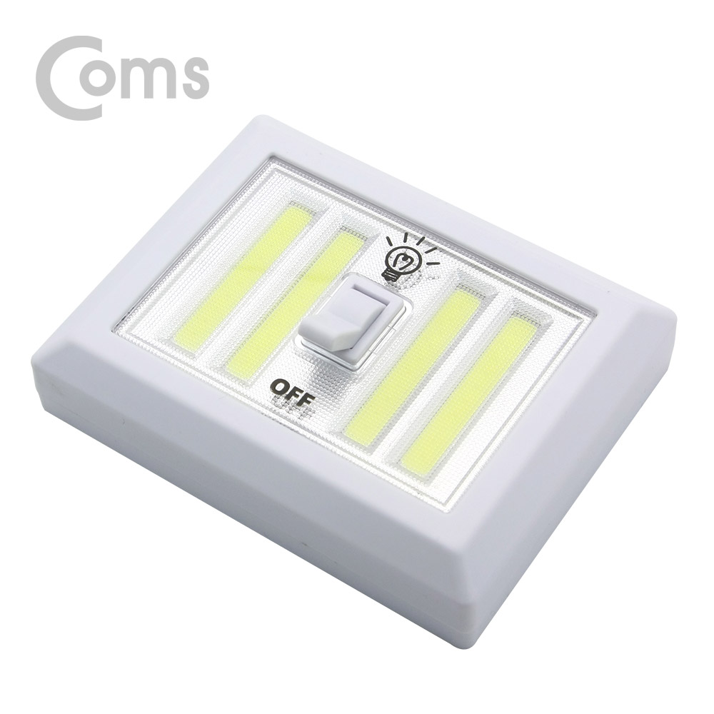 Coms LED 스위치 벽면등(Switch Light) 사각 10 LED/4라인 / 4 x AA