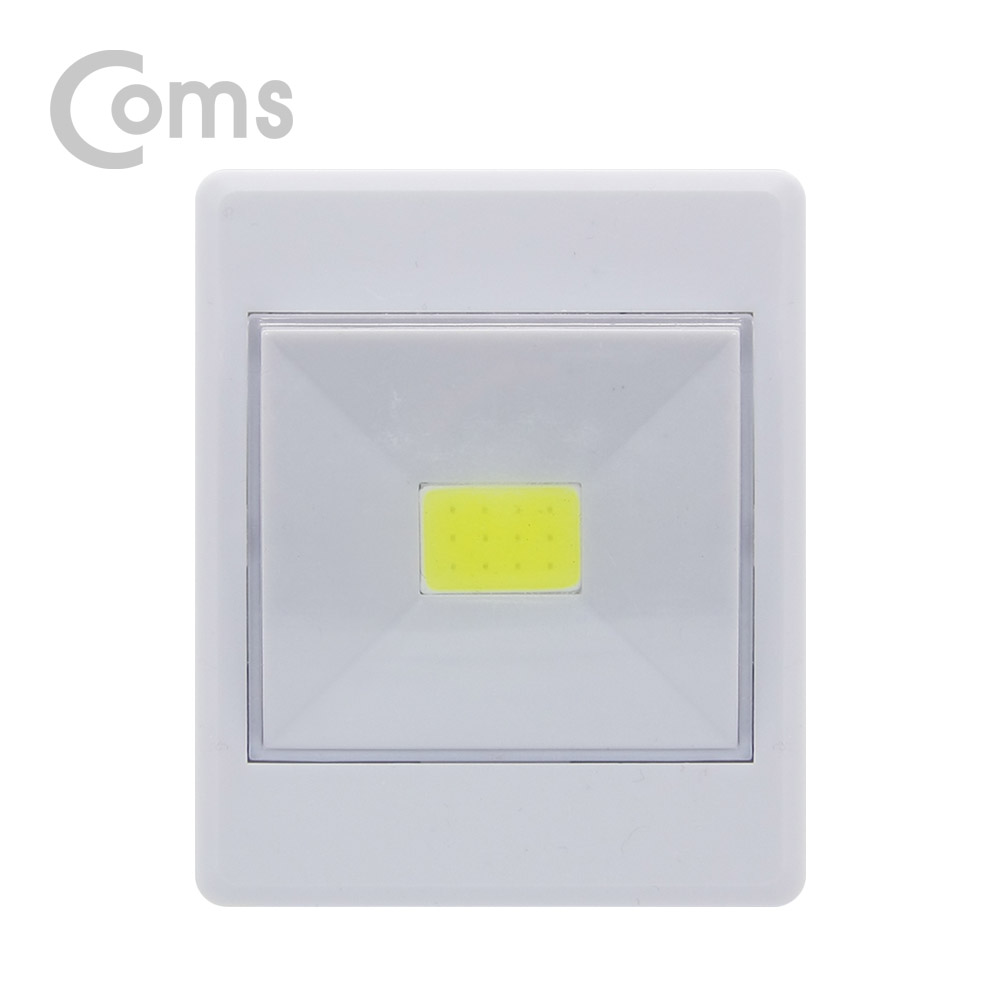 Coms LED 스위치 벽면등(Switch Light) 사각 / 12 LED / 4 x AAA