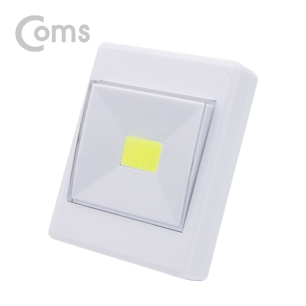Coms LED 스위치 벽면등(Switch Light) 사각 / 12 LED / 4 x AAA