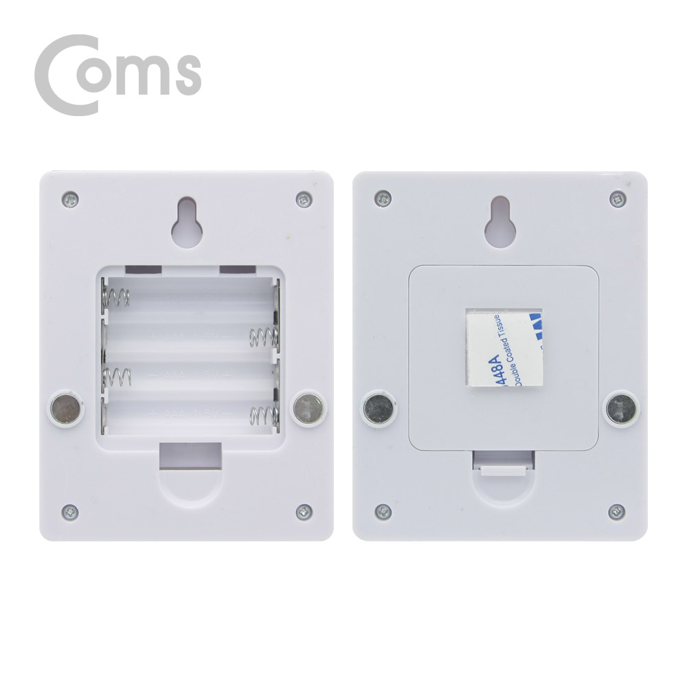 Coms LED 스위치 벽면등(Switch Light) 사각 / 12 LED / 4 x AAA