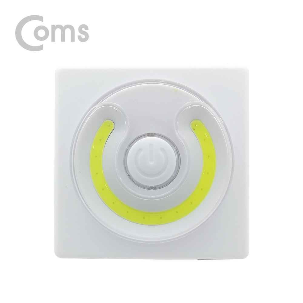 Coms LED 스위치 벽면등(Switch Light) 사각원형 / 16 LED / 거치 / 4 x AAA