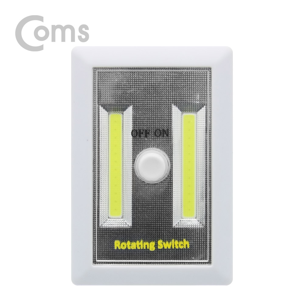 Coms LED 스위치 벽면등(Switch Light) 사각 / 12 LED / 듀얼 / 3 x AAA