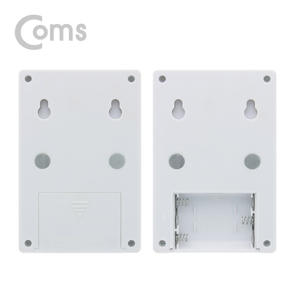 Coms LED 스위치 벽면등(Switch Light) 사각 / 12 LED / 듀얼 / 3 x AAA