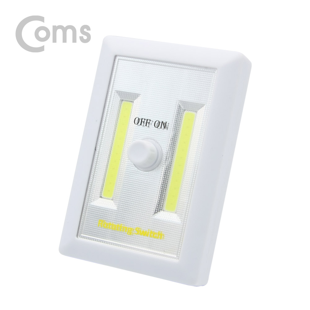 Coms LED 스위치 벽면등(Switch Light) 사각 / 12 LED / 듀얼 / 3 x AAA