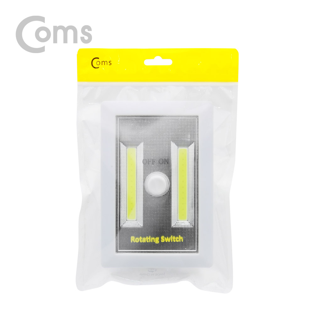 Coms LED 스위치 벽면등(Switch Light) 사각 / 12 LED / 듀얼 / 3 x AAA