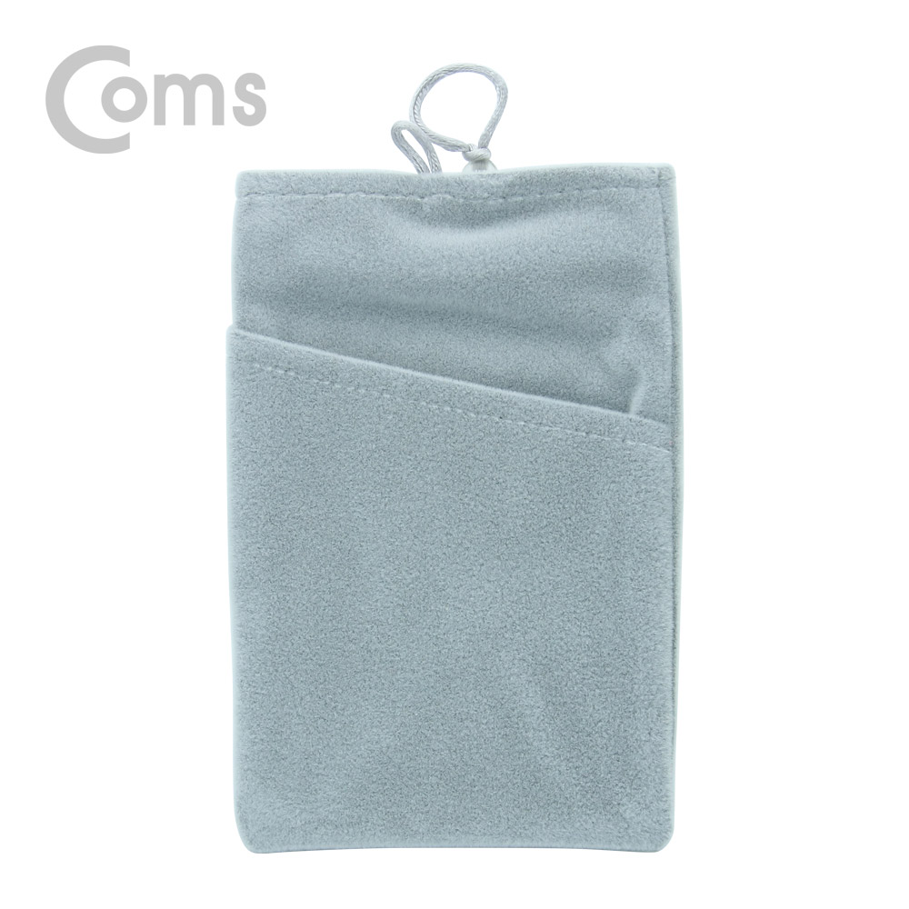 Coms 여행용 다용도 벨벳 파우치 Light gray