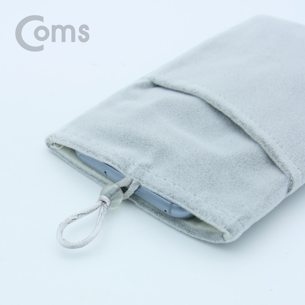 Coms 여행용 다용도 벨벳 파우치 Light gray