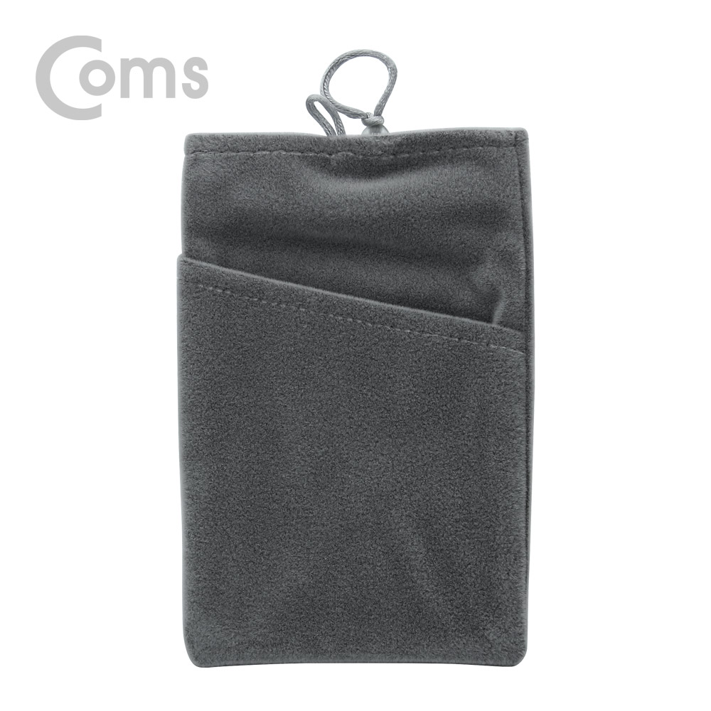 Coms 여행용 다용도 벨벳 파우치 Dark gray