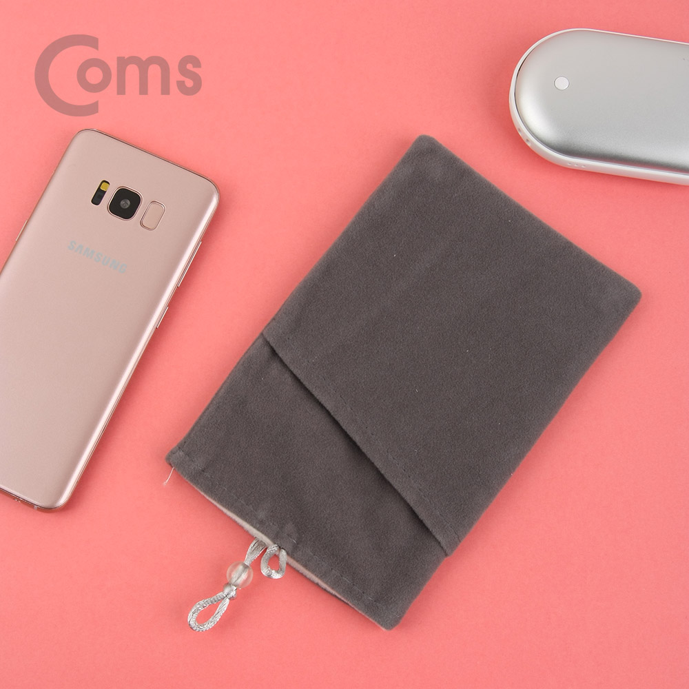 Coms 여행용 다용도 벨벳 파우치 Dark gray