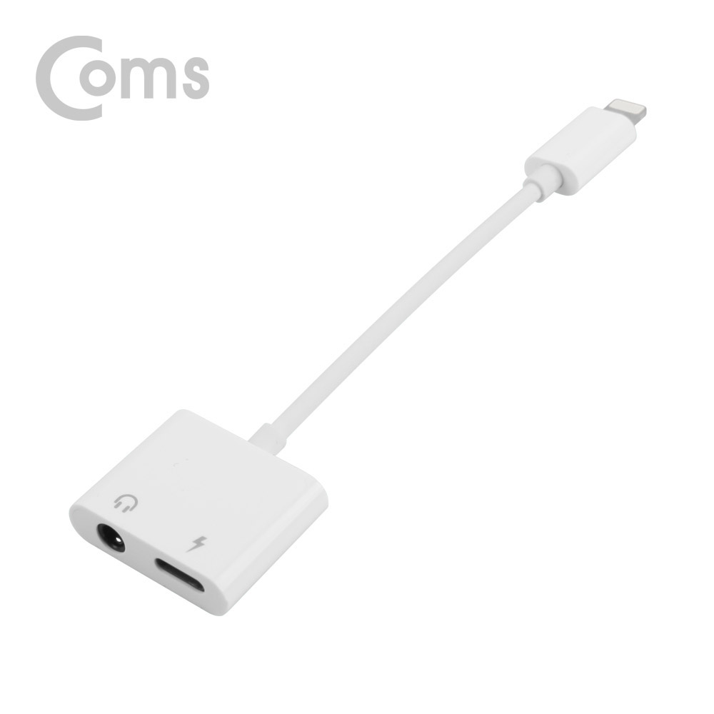 Coms IOS 8핀 (8Pin) 젠더(AUX 이어폰 + 8Pin 충전) 20cm